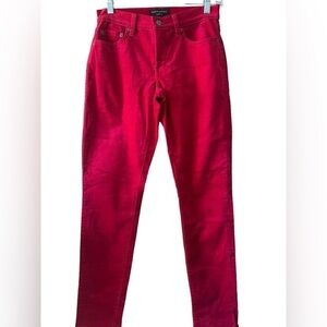 Banana Republic Red Corduroy Skinny Fit Pants Size 2
